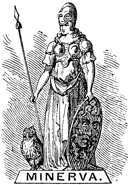 Minerva (Athena) etching