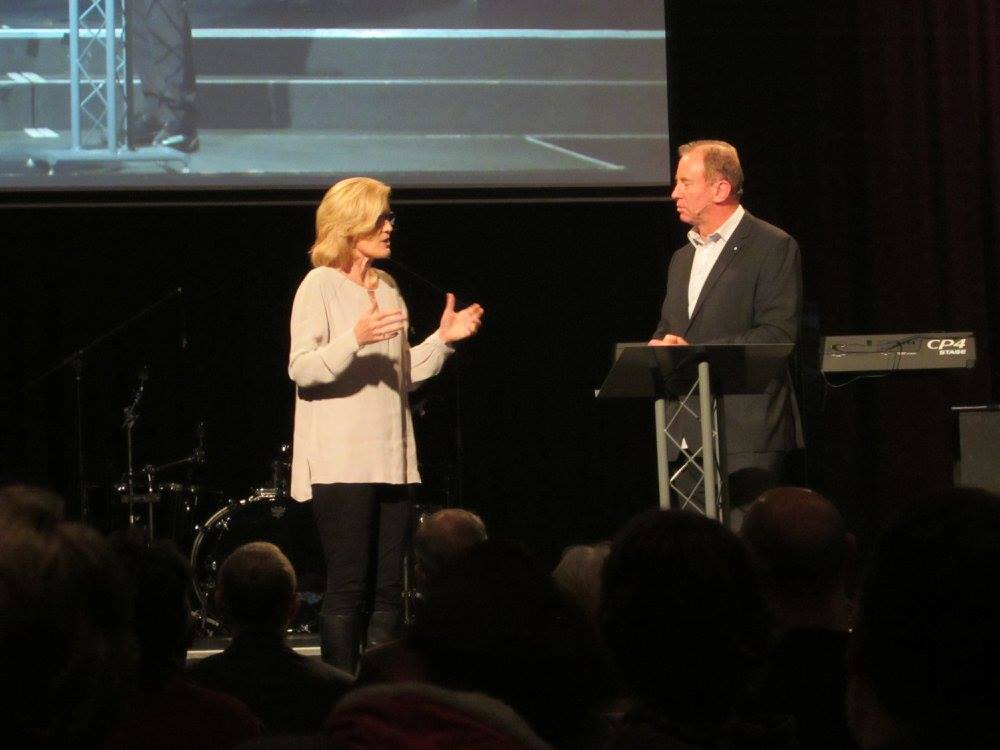 Dr. Andrew Corbett with Bible Society Australia CEO, Melissa Lipsett, 2017